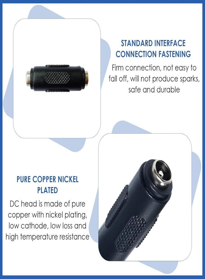 ام كي محول طاقة تيار مستمر MX 12V 5.5mm x 2.1mm، موصل مقبس أنثى إلى أنثى 12/24 فولت لشريط إضاءة LED، وكاميرا مراقبة CCTV، وتمديد مصدر الطاقة (عبوة من 10 قطع) - Image 3